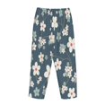 thumbnail image 5 of Disketp Blue Flower Print Women'S Comfy Pajama Pants Casual Drawstring Palazzo Lounge Wide Leg Pants, 5 of 9