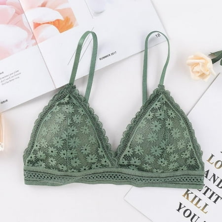 

Clearance!Women Lace Bra Beauty Back Wrapped Bra Comfortable Skin Bra Stretch Triangle Cup Padded Yoga Bra