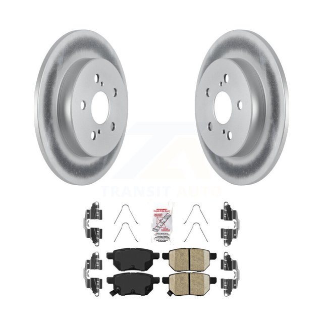 Transit Auto Rear Coated Disc Brake Rotors and Ceramic Pads Kit for Car 2019 Toyota Corolla 2.0L with Manual Parking KGA-103515