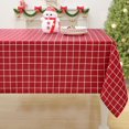 thumbnail image 1 of Rectangle Waterproof Fabric Table Cloth, Plaid Stain Resistant Polyester Tablecloth, Washable Cloth Table Cover for Fall Halloween Decor, Dining Room, Outdoor (60" x 84", Red), 1 of 6