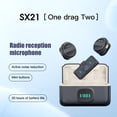 thumbnail image 1 of 2.4G Wireless Lavalier Microphone 1 Transmitter 2 Mics with Charging Case, AI Smart Noise Cancellation Clip-on Mic for Phone Live Stream Audio Recording, Plug & Play for iPhone Android Vlog Interview, 1 of 7