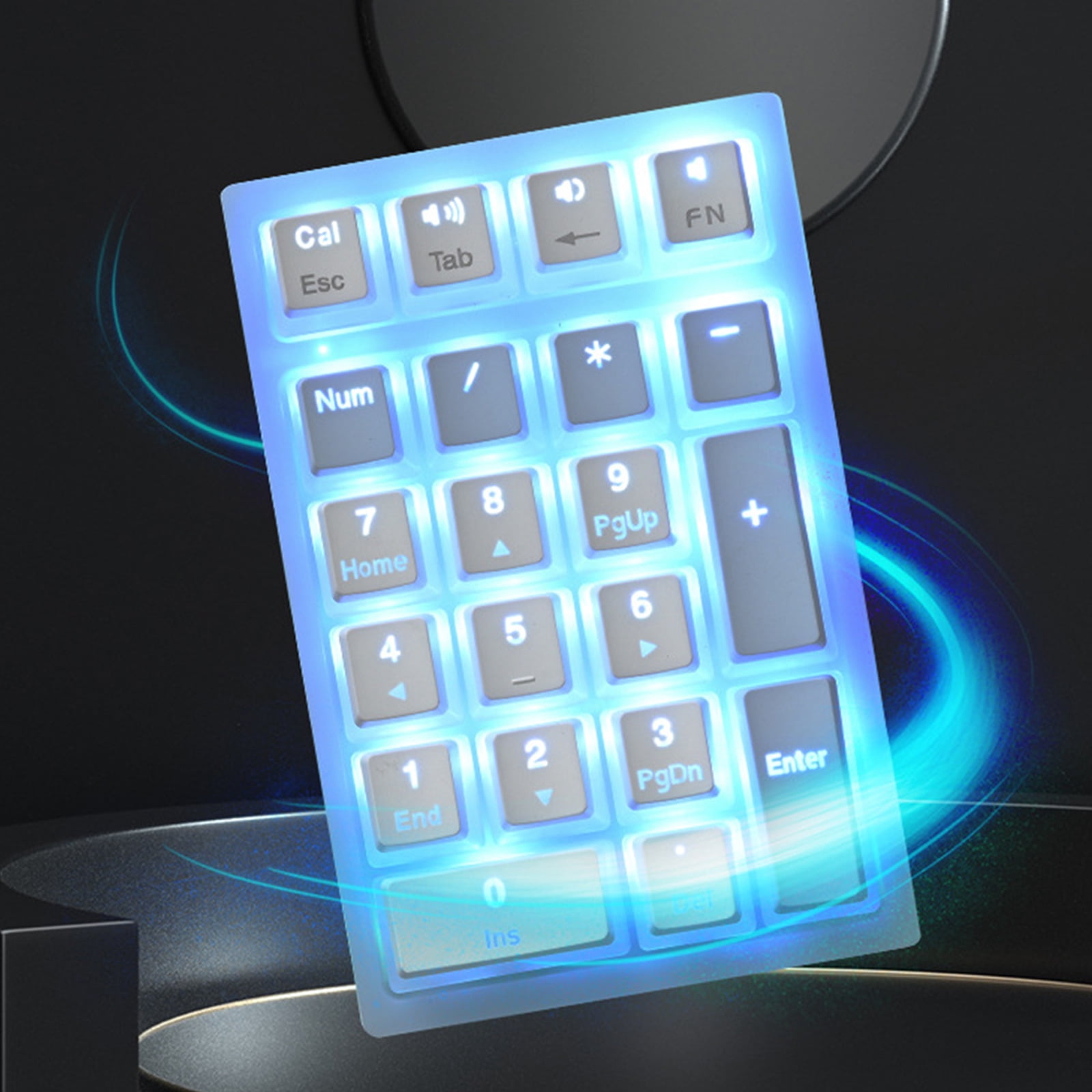 FEAMOS Mechanical Numeric Keypad Hot-Swap Switches Corded Gaming Keypad LED Backlit Keycap Numpad Portable Keypad Extended Layo