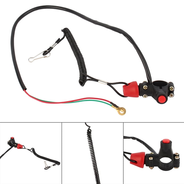 Interruptor de apagado de emergencia del motor, 1x cordón de seguridad para el motor, parada de apagado del motor, correa de seguridad para el motor, acabado de lujo