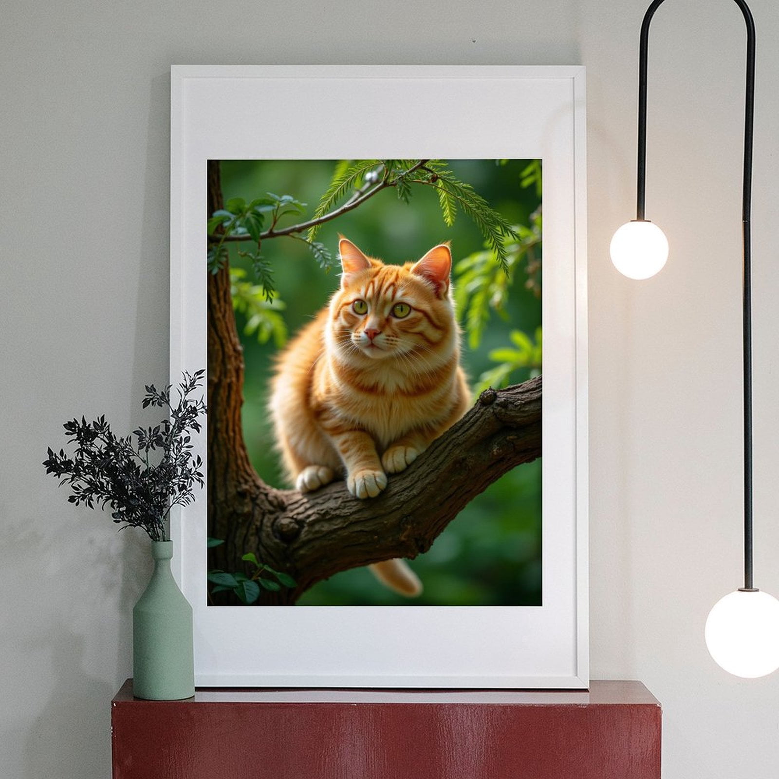 Diamond Art Kits for Adults - 5d Orange Cat In Tree Nature Scene Diamond Painting for Adults, Diamond Art for Adults Beginners, Diamond Painting Kits for Adults for Home Wall Decor