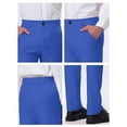 thumbnail image 6 of Mens Dress Pants Business Casual Solid Color Chino Pants Comfort Straight Leg Suit Trousers with Pockets, Blue, S, 6 of 6