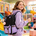 thumbnail image 4 of Polyester Casual Backpack for Middle and High School Students, Lightweight School Bookbag with Ergonomic Straps, Waterproof Durable Daypack with Multiple Compartments for Organized Storage, 4 of 8