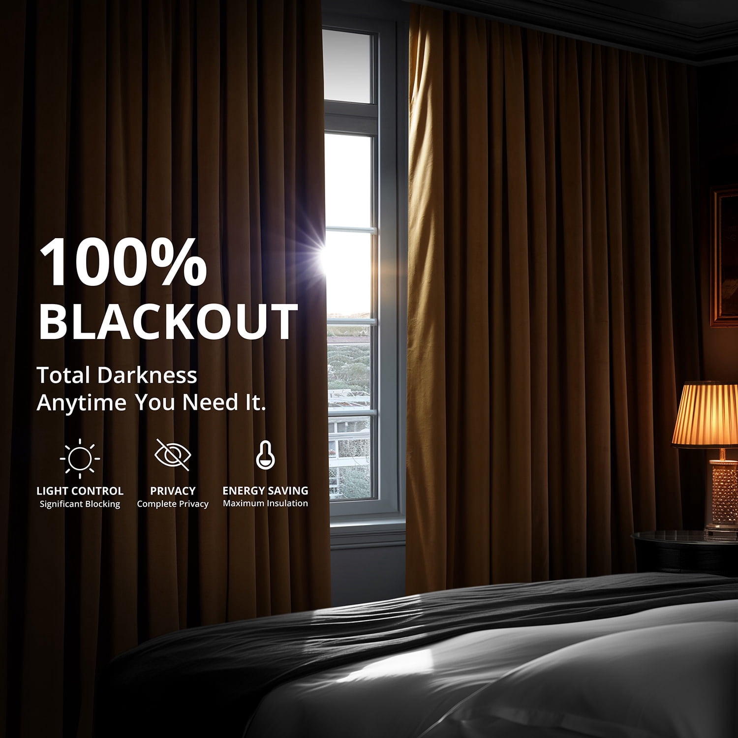 Half Price Drapes Signature Amber Extra Wide Velvet Blackout Curtains (1 Panel), 100WX 108L