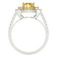 thumbnail image 4 of 1.615 ct Round Cut Simulated Yellow Diamond with Simulated Diamond Halo Accents 18K White/Yellow Gold Womens Engagement Ring, 4 of 5