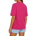 thumbnail image 4 of Lumtrix Womens 2026 Spring Summer Going Out Tops Casual Short Sleeve Crewneck Loose Fit Basic Oversized T Shirts Hot Pink XL, 4 of 4