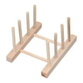 thumbnail image 4 of Plato de bambú, ligero, portátil, respetuoso con el medio ambiente, duradero, estante para platos de madera de pino, 3 rejillas de 18cm, 4 of 10