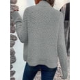 thumbnail image 4 of Womens Casual Sweater Long Sleeve Loose Knit Clothes Fashion Top Gray XL, 4 of 5
