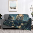 thumbnail image 2 of Rateoe Starry Sky Meditating Lion Pattern Flannel Throw Blanket, Ultra-soft Blanket for Bed, Couch, Car, Hypoallergenic Anti-pilling blanket-50"x40"(Horizontal), 2 of 6
