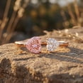 thumbnail image 5 of Rosec Jewels Lab Grown Pink White Diamond Toi Et Moi Heart Promise Ring - 1 Ct - IGI Certified Fancy Pink Gemstone Ring (VS1 Grade), 18K Rose Gold, US 9.00, 5 of 8