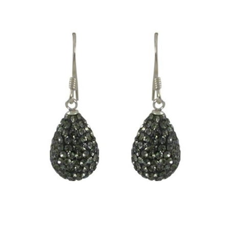 Gray Gemstone Earrings - Dlux Jewels Sterling Silver Grey Crystal Teardrop with Earrings, 10 x 14 mm