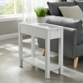 thumbnail image 4 of Leick Home Cade Wood End Table with Drawer and AC/USB Outlet, White, 4 of 6