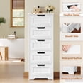 thumbnail image 3 of Homfa Modern Bathroom Cabinet, Free Standing Storage Cabinet with 5 Drawers Organizer Unit for Living Room Bedroom, White, 3 of 7