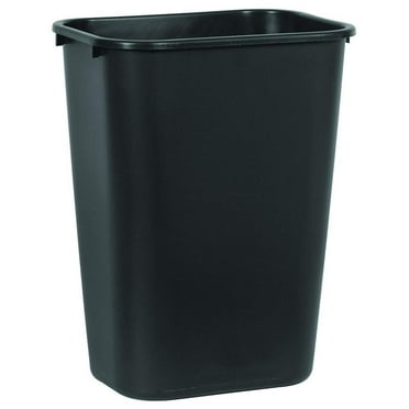 10.38 Gal. Black Rectangular Trash Can (D)