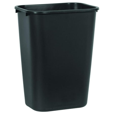 Rubbermaid Indoor Trash Can, 10.38 Gallon Plastic Rectangular Open Top Garbage Bin, Black
