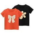 thumbnail image 1 of Odeerbi 2 Paquetes de Camisetas de Algodón de Niñas 2-11 Años Linda Impresión de Flores de Arco Camisetas de Manga Corta Tops de Verano Suaves Y Informales, 1 of 4