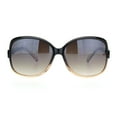 thumbnail image 2 of Womens 90s Jewel Buckle Design Rectangular Butterfly Sunglasses Black Brown, 2 of 4