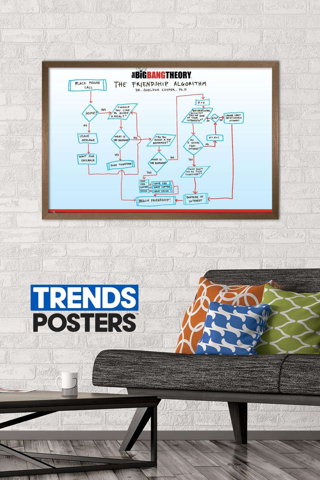 The Big Bang Theory - Friendship Wall Poster, 22.375" x 34", Framed