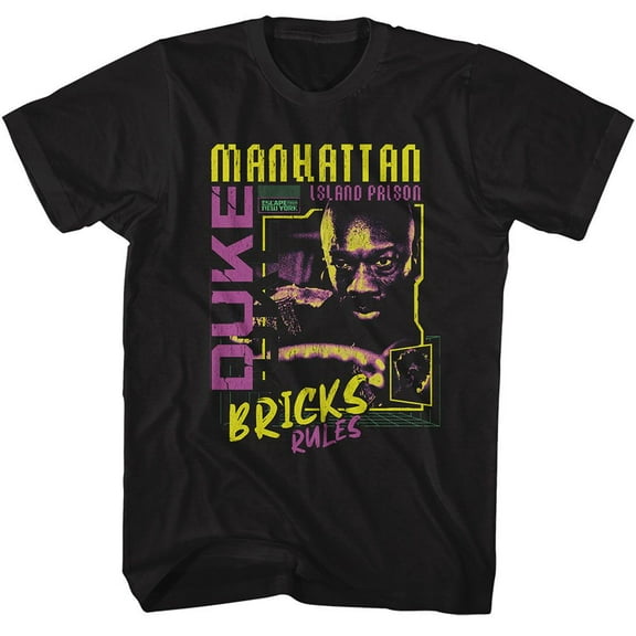 Escape From New York Bricks Rules Island Prison Black Adult T-Shirt