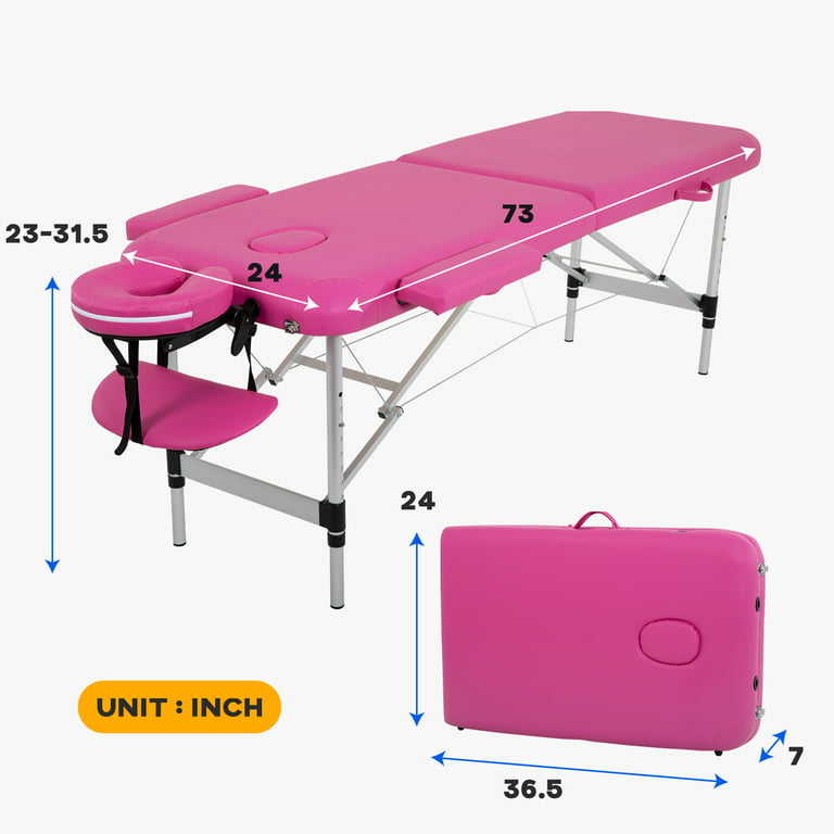 Luxton Home Premium Memory Foam Massage Table With Rolling Case, Washable  Sheets, Thicker and Wider Table - Easy Set up - Foldable & Portable -  Adjustable Height - 550lb Weight Capacity - Premium Wood 