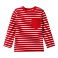 thumbnail image 6 of HILEELANG Toddler Boys Long Sleeve T-Shirts (18M–7Y) 4-Pack-Red Stripe Grey Green White Cotton Multipack Tops Tee Shirts size 5Y, 6 of 10