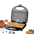 thumbnail image 1 of Press Waffle Iron with Non-Stick Panel, Double-Sided Heating, Indicator Light, Easy to Use and Clean, Black EU Plug, 1 of 4