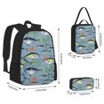 thumbnail image 2 of Easygdp Various Wild Sea Fish Mochila para Niños y Niñas con Set de Caja de Almuerzo y Estuche para Lápices 3 en 1, Mochila Escolar Estampada para Adolescentes, 2 of 7