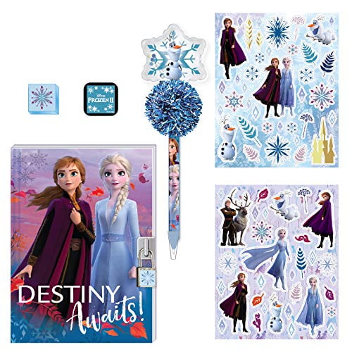 DISNEY FROZEN DIARY HOLOGRAPHIC W/LOCK AND KEYS notebook STOCKING STUFFER GIFT 