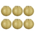 thumbnail image 1 of Unique Bargains 6 Inch Paper Lanterns, 6 Pack Round Folding Hanging Lamp Shade for Wedding Home Party Festival Celebration, Gold, 1 of 7
