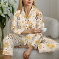 thumbnail image 6 of Uemuo Cute Bee Gnome1 Pattern Womens Pajama Sets,PJ Set for Women,Pajamas for Women Logo,Long Sleeve Pajama Set for Women,Soft Long Sleeve Top With Pants-Large, 6 of 9