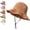 B, variant on Women's Crochet Bucket Hat with Flower Accent, Wide Brim Hat, Lightweight and Adjustable(E)
