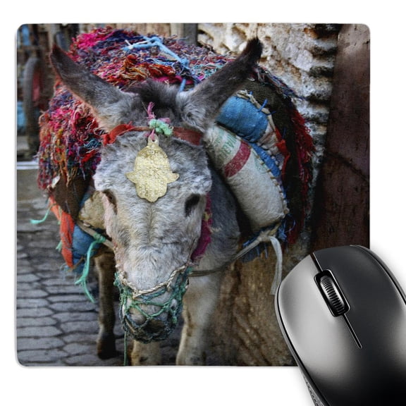 3dRose, Donkey of the souks markets, Fes, Morocco, Africa - AF29 KWI0073 - Kymri Wilt, MousePad