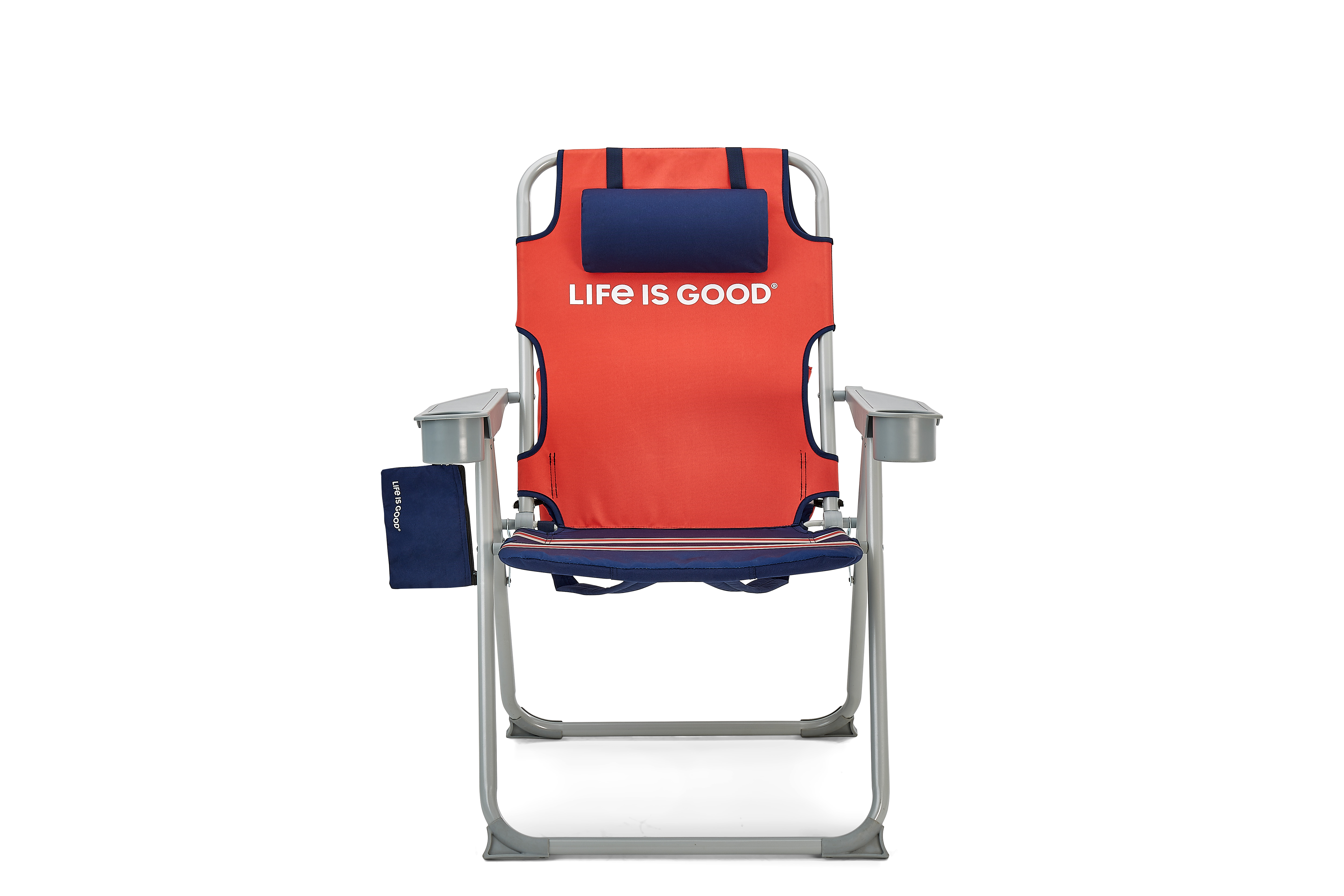 Life is Good Backpack Lawn Chair - Silver Frame - Orange Daisy - image 2 of 2