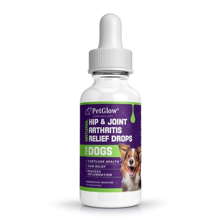 Petglow Natural Hip & Joint Relief Drops for Dogs, Cats & Horses – Curcumin & Boswellia Homeopathic Formula