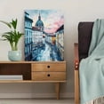 thumbnail image 5 of Romantic European Cityscape Canvas Painting， Suitable for Living Room， Bedroom， Office， Hallway， and Dining Room Decoration., 5 of 8