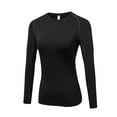 thumbnail image 2 of Women's Compression Shirts Long Sleeve Yoga Baselayer Athletic Running T Shirt Black,S, 2 of 5