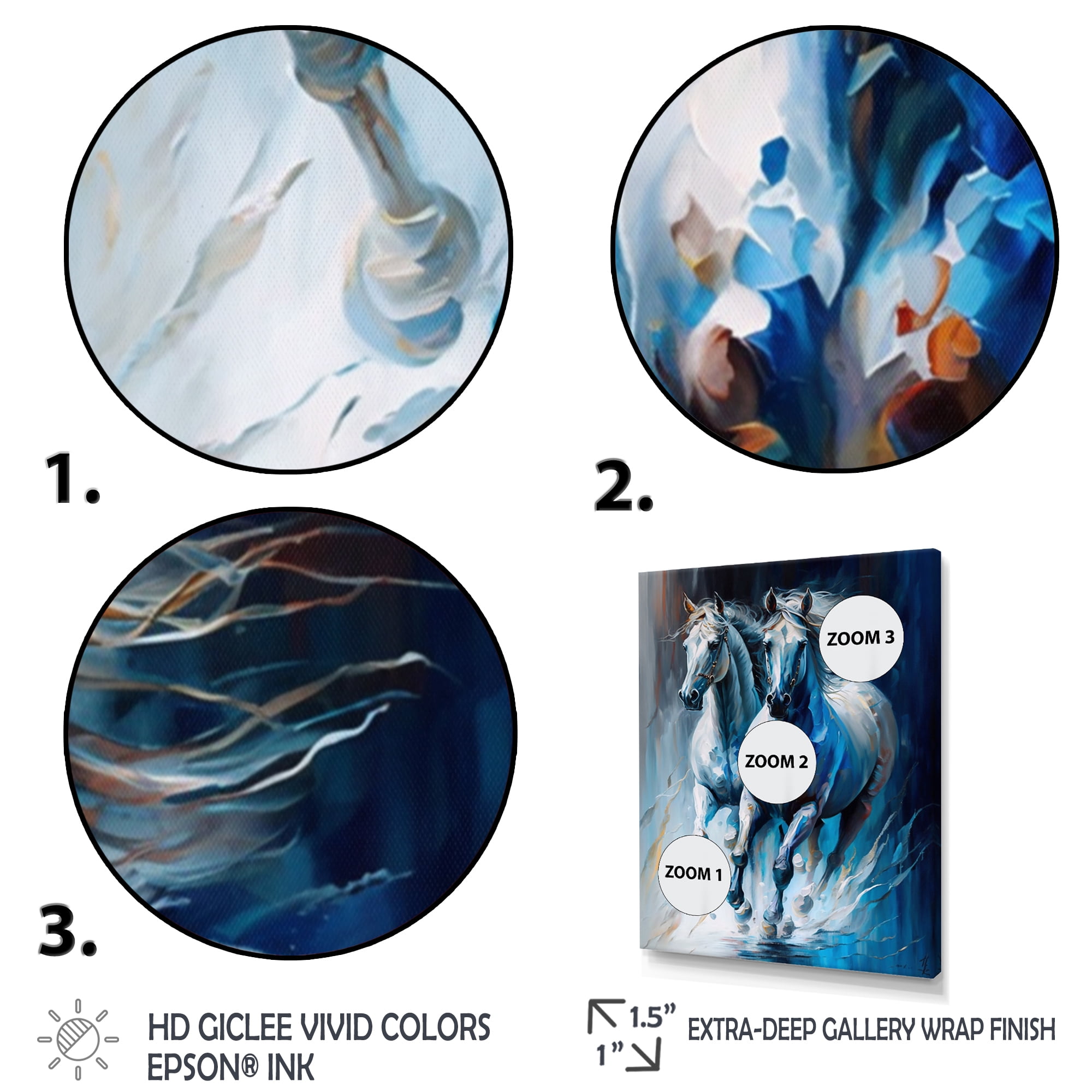 Designart Two Horses Running II Canvas Wall Art