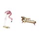 thumbnail image 5 of Escultura de pájaro flamenco de resina, arte moderno, figura de jardín con soporte de metal y sofá cama de madera en miniatura, accesorios de fotos DI, 5 of 8