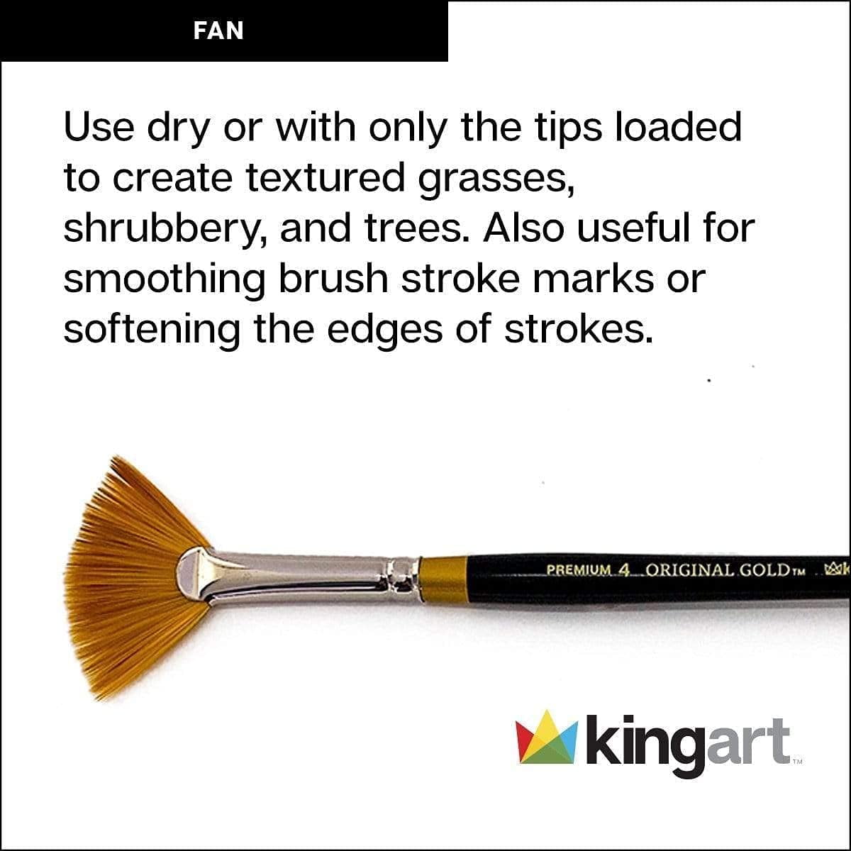 Kingart Original Gold Premium - Paint brush - fan blender - size: 2/0