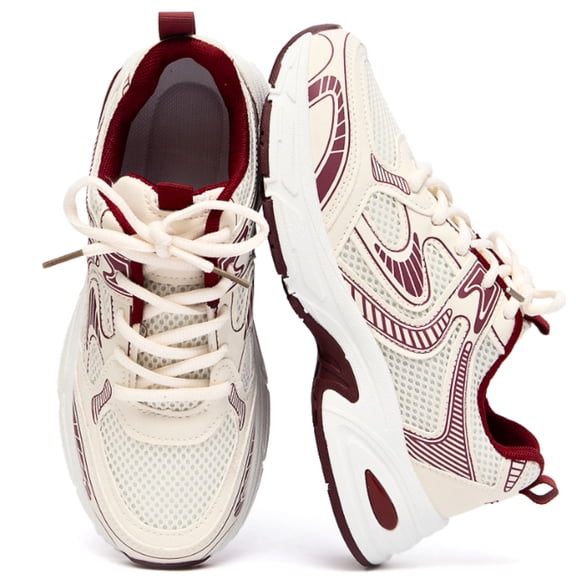 CHICVOMEY Vintage Casual Sneakers for Women Chunky Fashion Tennis Sneakers Breathable Lightweight Running&Walking Sneakers Unisex for Athletic Gym Workout