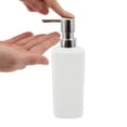 thumbnail image 3 of Unique Bargains 1 Pc Classic Vertical Lines Soap Pump Dispenser for Hotel 350ml Silver Tone White, 3 of 6