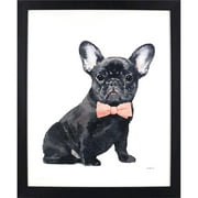 18 x 22 in. Black Puppy with a Pink Bow Tie Wall Decor