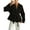 Black, variant on Women's Casual V-Neck Long Sleeve Coat with Strapped Detail, Fashion Solid Color Blazer Style Jacket, Versatile Outerwear for Office or Daily Use,Black M