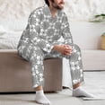 thumbnail image 7 of Fotbe Retro sketch flower lines Pattern Long Sleeve Pajama Set for Men,Sleepwear Set,2-piece Loungewear Set,Soft PJs Comfy Nightwear with Pockets-Large, 7 of 7