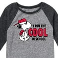 thumbnail image 3 of Peanuts - Snoopy - I Put the Cool in School - Toddler & Youth Raglan Graphic T-Shirt, 3 of 5