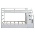 thumbnail image 5 of imerelez Twin-Over-Twin Bunk Bed with Twin Size Trundle and 3 Storage Stairs,White, 5 of 9