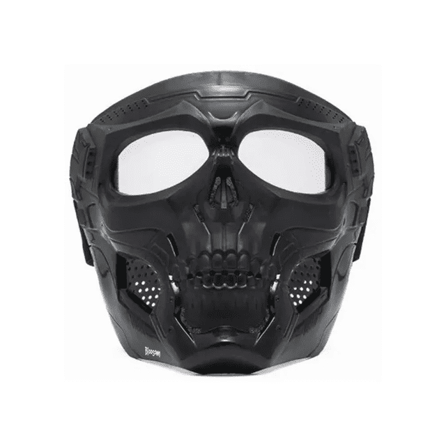 Mascara Skull Bloosom Careta Casco Tactico Gotcha Airsoft Transparente Negro
